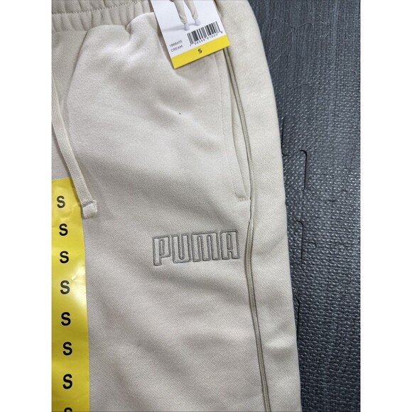 Puma Womens Fleece Jogger Sweatpants Cream Small 28” Inseam NWT - Picture 3 of 5